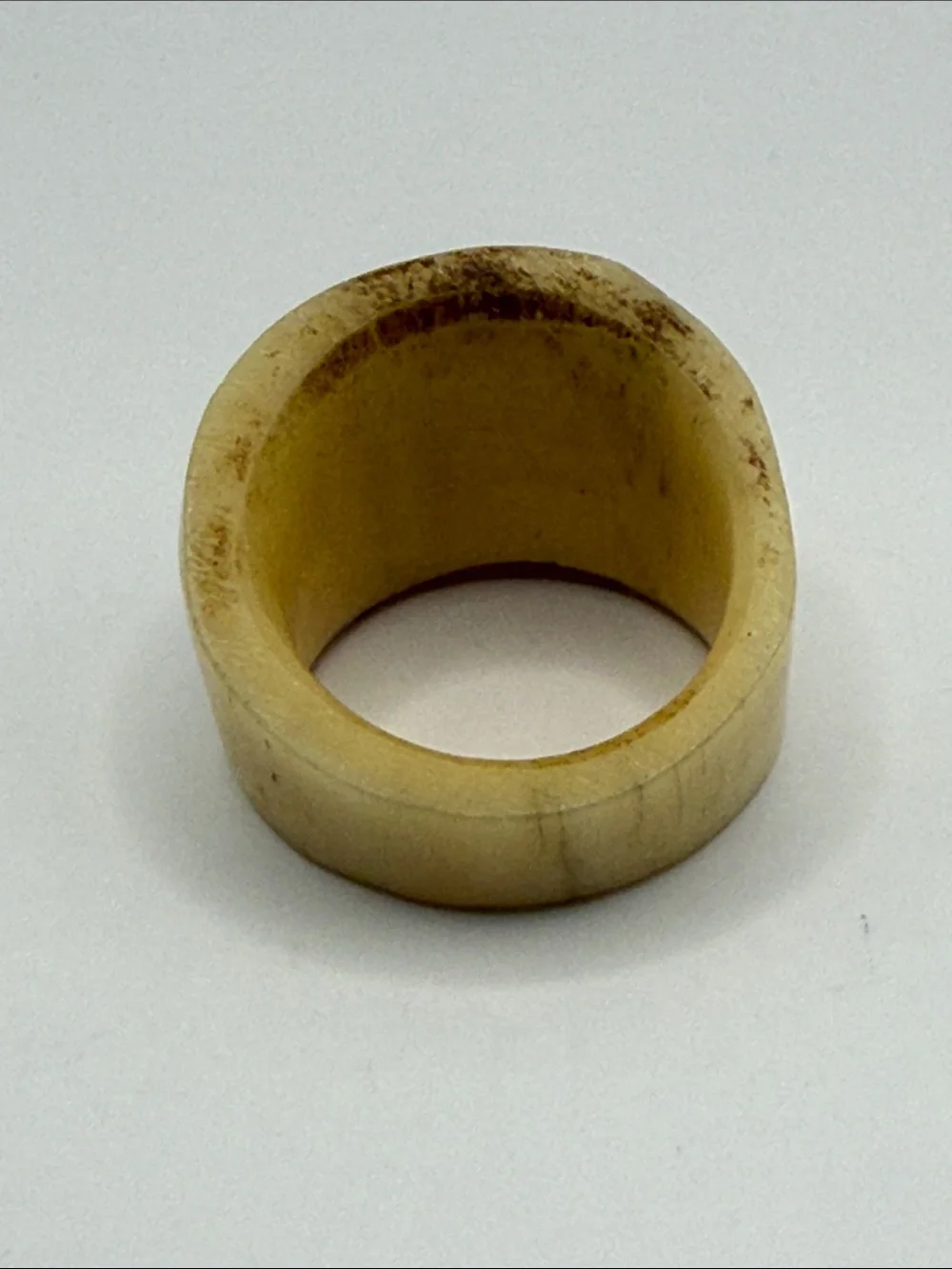 Vintage Carved Beige Brown Large Boho Statement Ring Size 9.5